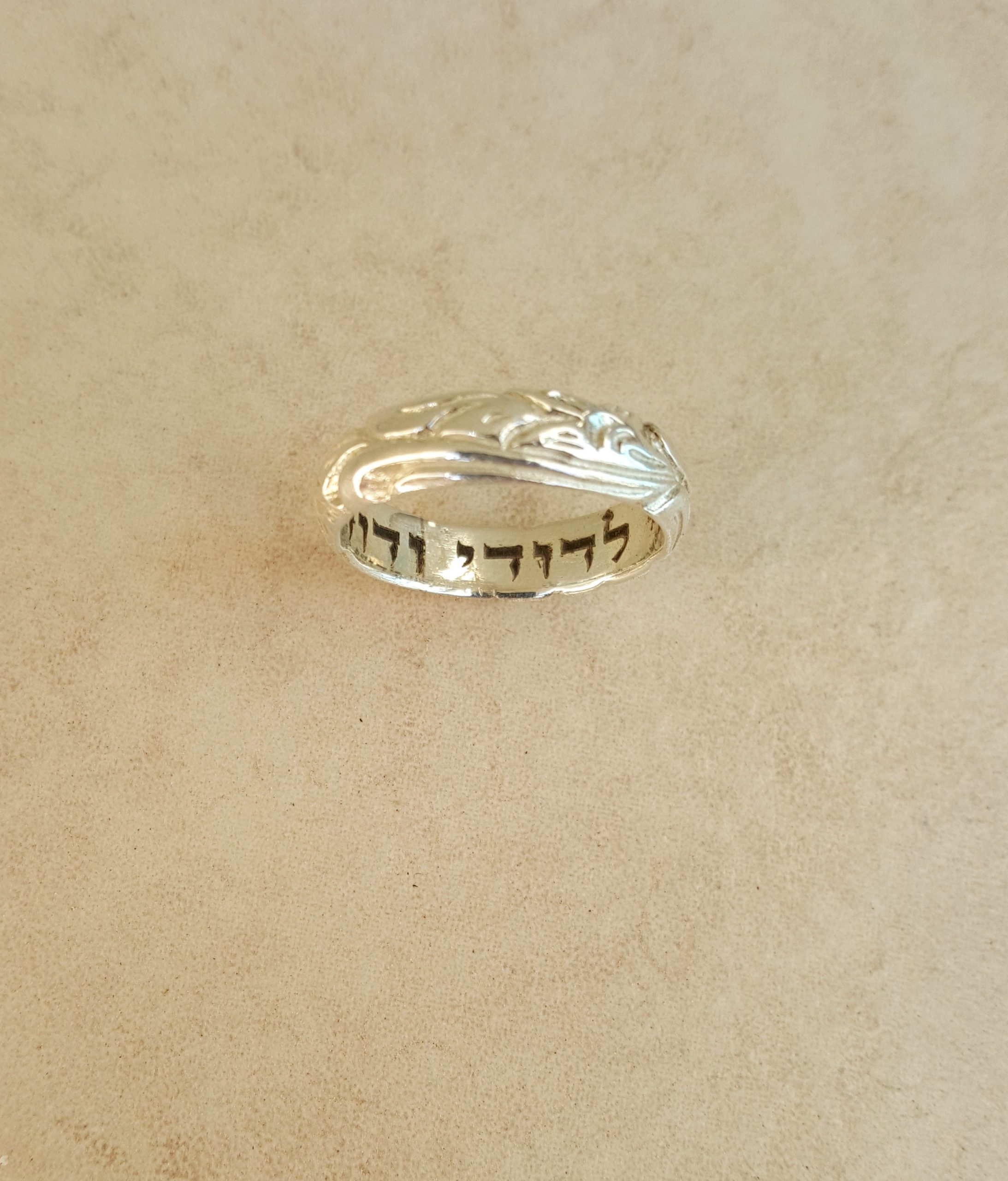 Sterling Silver Ani Ledodi Beloved Jewish Hebrew Wedding Spinner ring size 7-12 