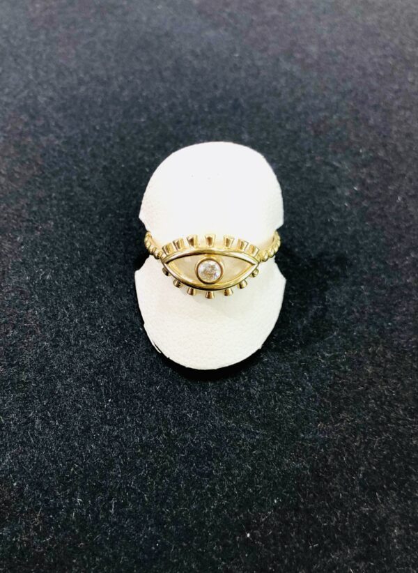 evil eye gold and diamond ring for women,