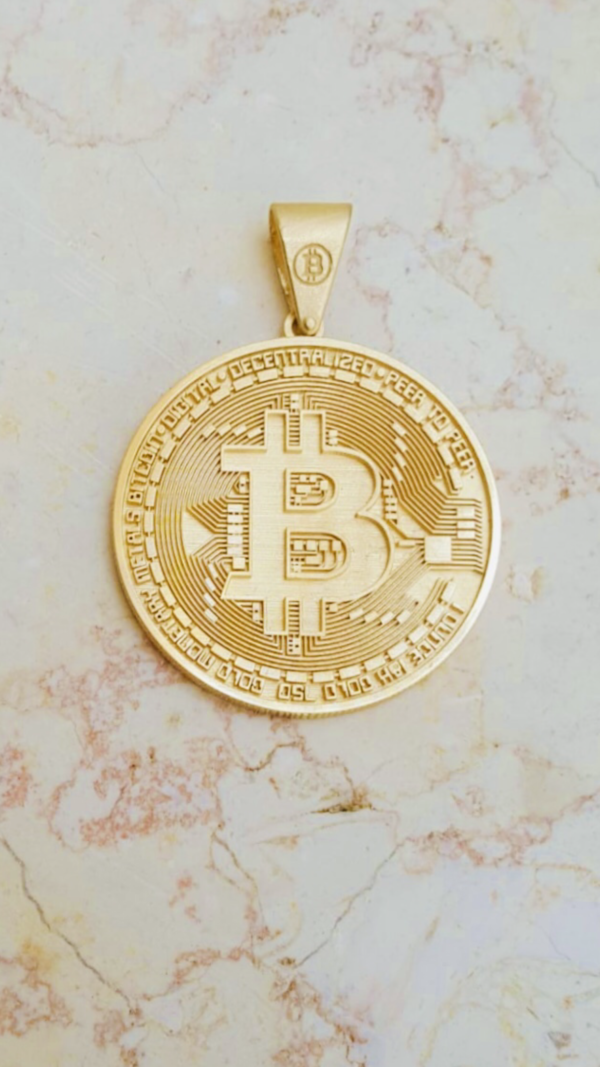 gold bitcoin necklace