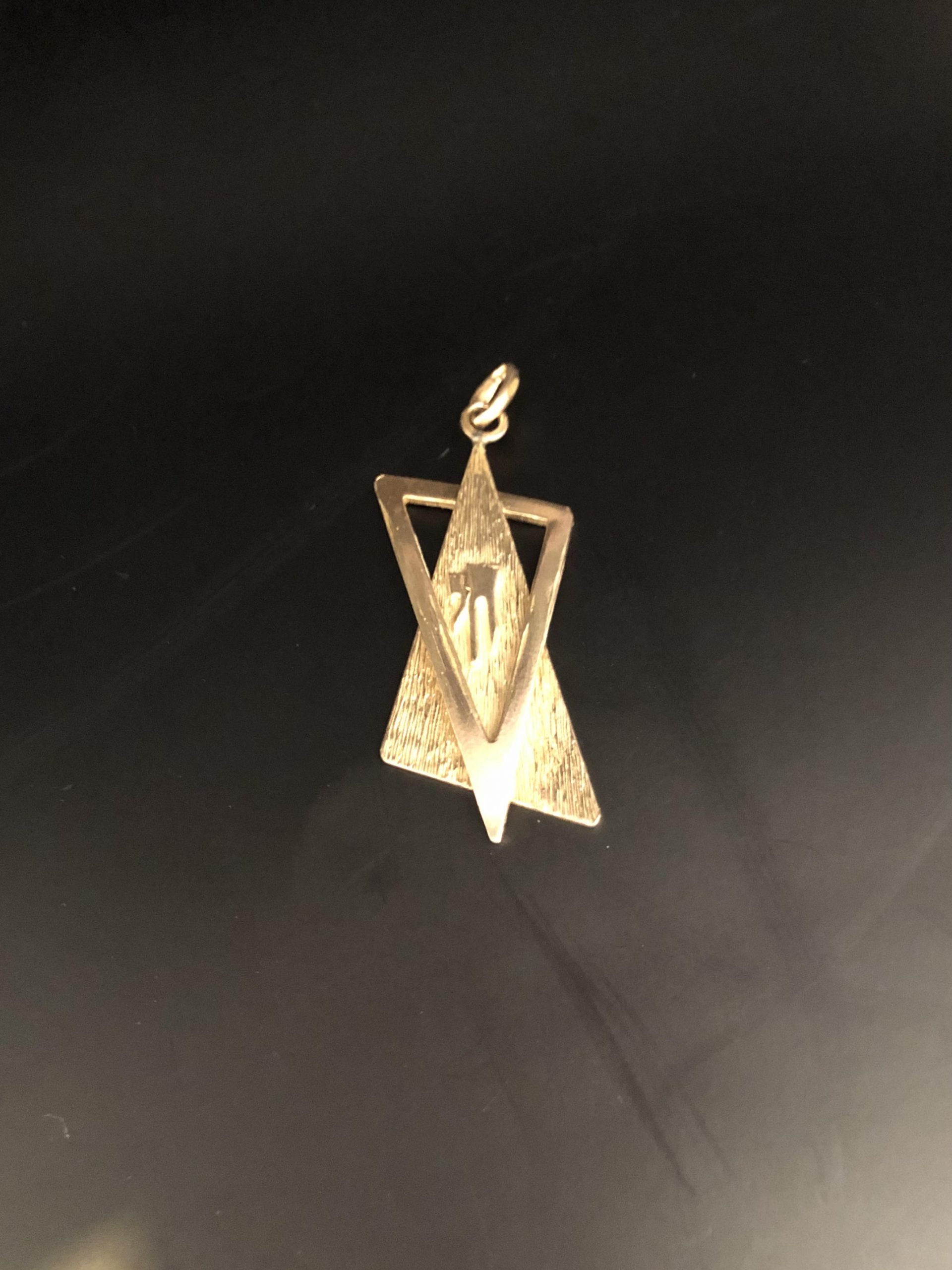 thumbnail image 2 of 14K Yellow Gold Jewish Symbol Safety Pin - Star Of David, Hamsa & Chai Charms 2 of 14