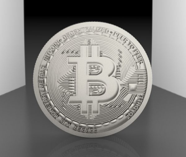 platinum Bitcoin coin,